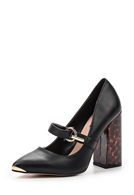 LOST INK  DAPHNE FLARED BLOCK HEEL BUCKLE SHOE